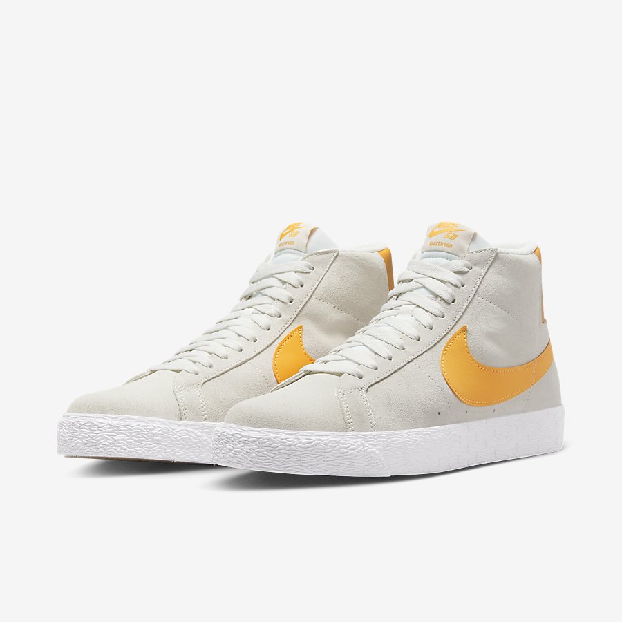 Giày Nike SB Zoom Blazer Mid Nữ Trắng Vàng 